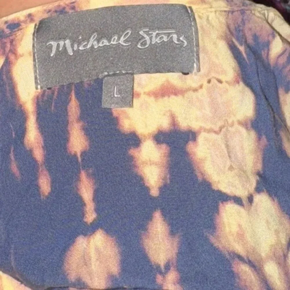 MICHAEL STARS - Jenna Tie Waist Maxi Dress Tie Dye Size L - Picture 4 of 8